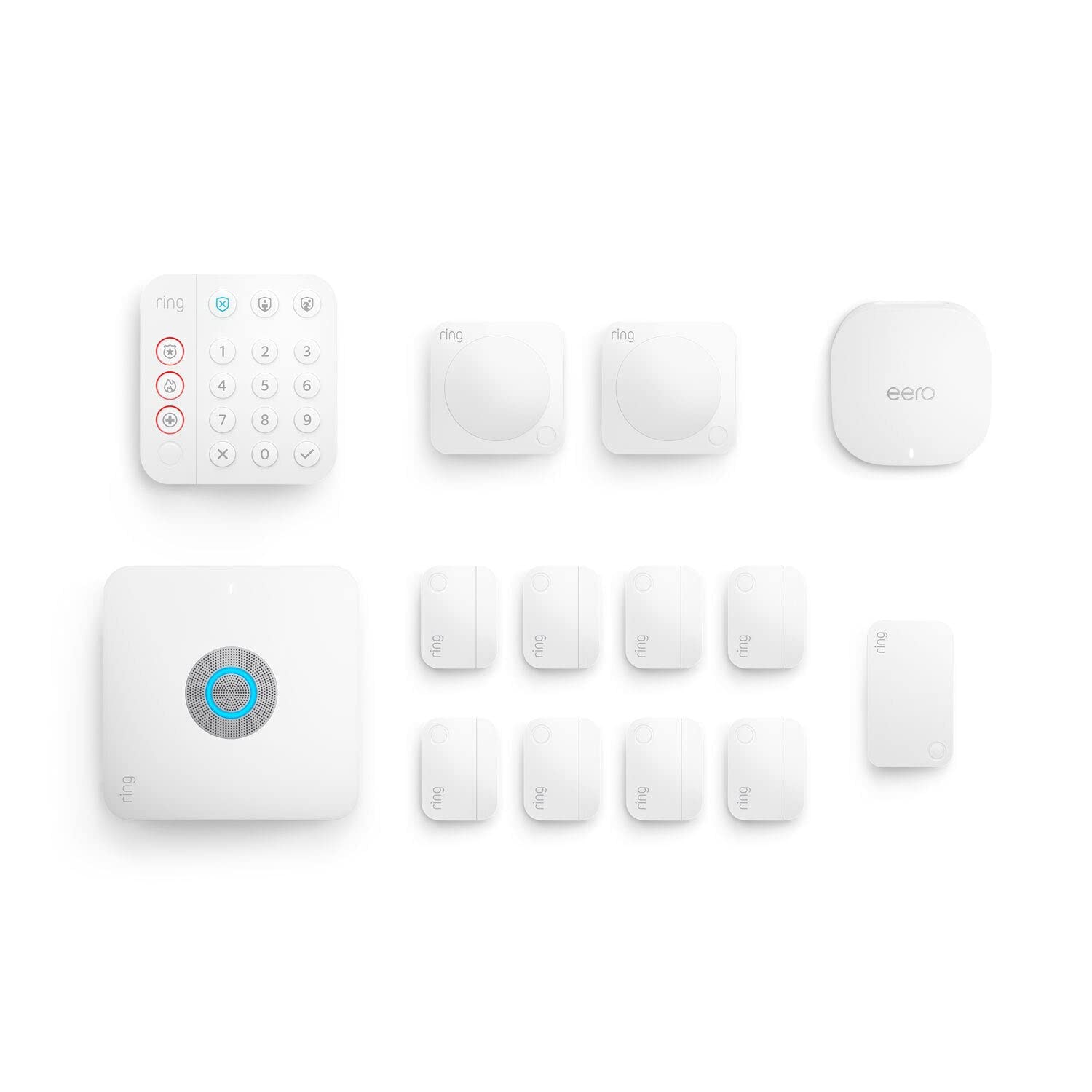 Ring Alarm Pro 13-Piece Kit (newest model) and eero Wi-Fi 6 Router - built-in eero Wi-Fi 6 extender and 30-day free Ring Home subscription