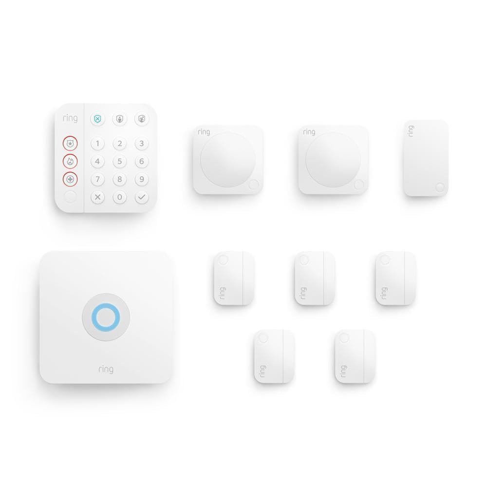 Ring Alarm 10-Piece Kit – Wireless Smart Home Security System | Expandable | Easy Setup | Mobile App Control | 24/7 Professional Monitoring | Alexa Compatible