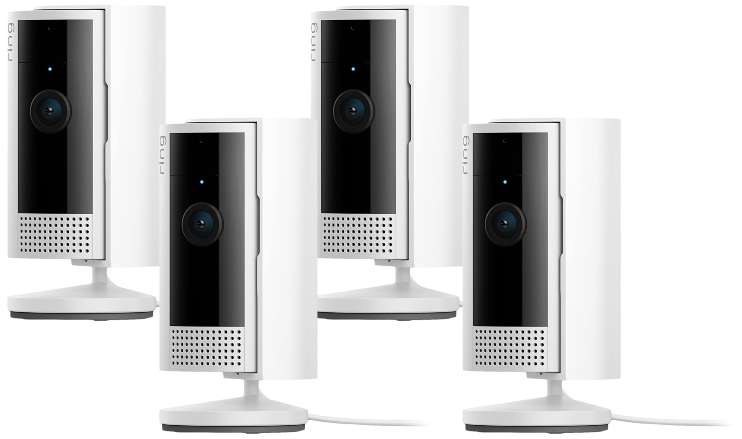 Ring Indoor Cam (2nd Gen) | latest generation, 2023 release | 1080p HD Video & Color Night Vision, Two-Way Talk, and Manual Audio & Video Privacy Cover | 4-pack, White
