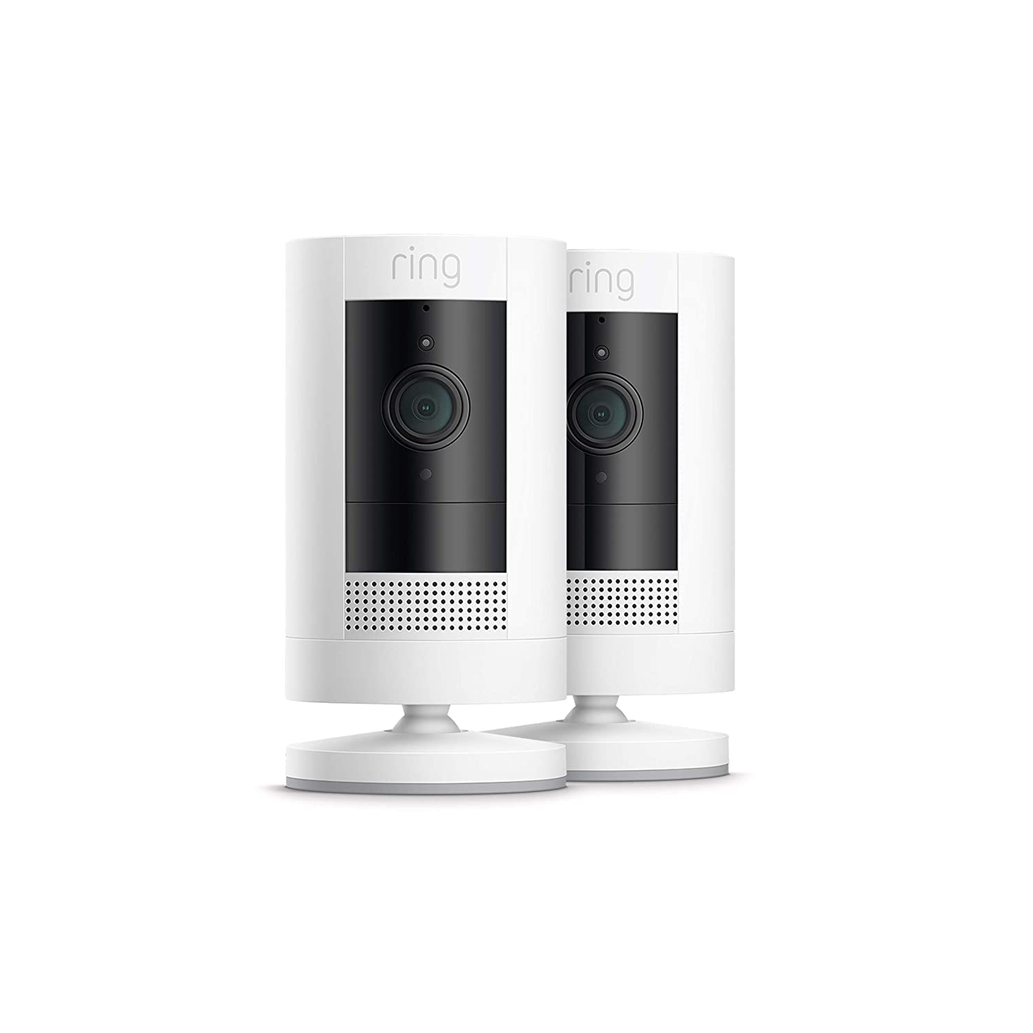 Ring Outdoor Cam (Stick Up Cam) | Weather-Resistant Outdoor Camera, Live View, Color Night Vision, Two-Way Talk, Motion alerts, Works with Alexa | 2-Pack | White