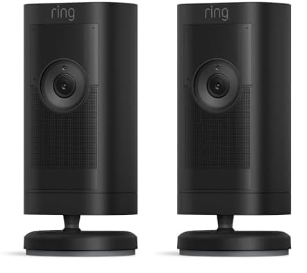 Ring Stick Up Cam Pro, Battery | Two-Way Talk with Audio+, 3D Motion Detection with Bird’s Eye Zones, 1080p HDR Video & Color Night Vision (2023 release) | 2-pack, Black