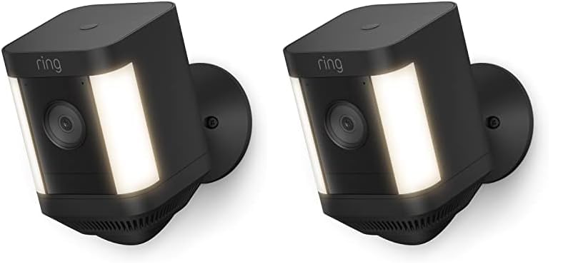 Ring Spotlight Cam Plus, Battery | Two-Way Talk, Color Night Vision, and Security Siren (2022 release) | 2-pack, Black