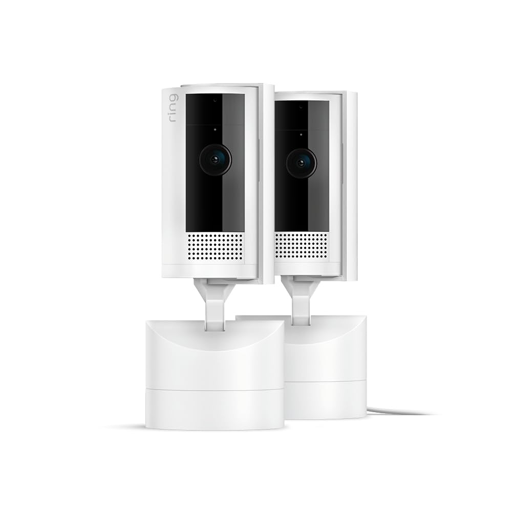Ring Pan-Tilt Indoor Cam | See all around with 360° pan coverage, HD video, plus Two-Way Talk (2024 release) | 2-Pack, White