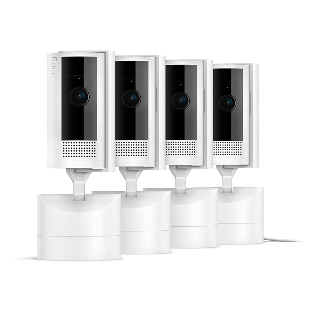 Ring Pan-Tilt Indoor Cam | See all around with 360° pan coverage, HD video, plus Two-Way Talk (2024 release) | 4-Pack, White